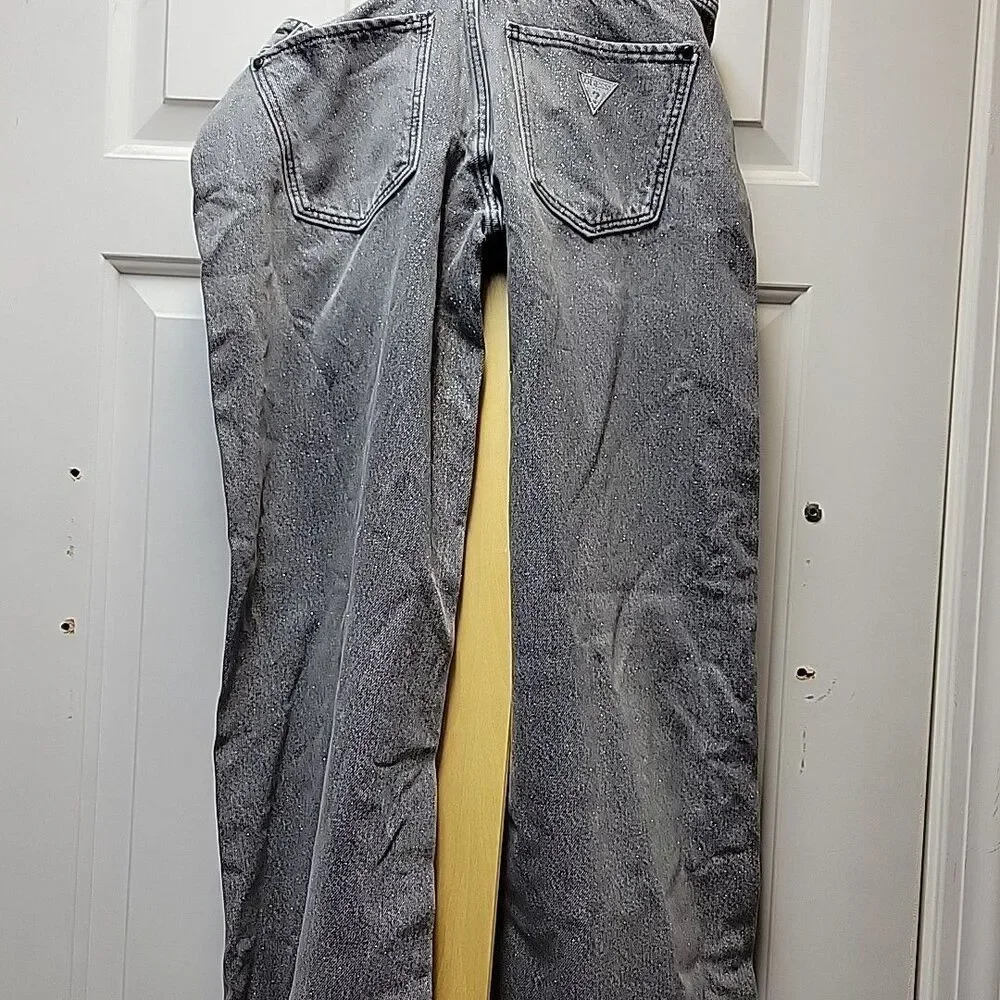 Guess Women's Mid-Rise Sexy Palazzo Shimmer Gray Jeans 25W x 30L - NEW - Picture 11 of 12